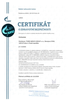 certifikát Immunex